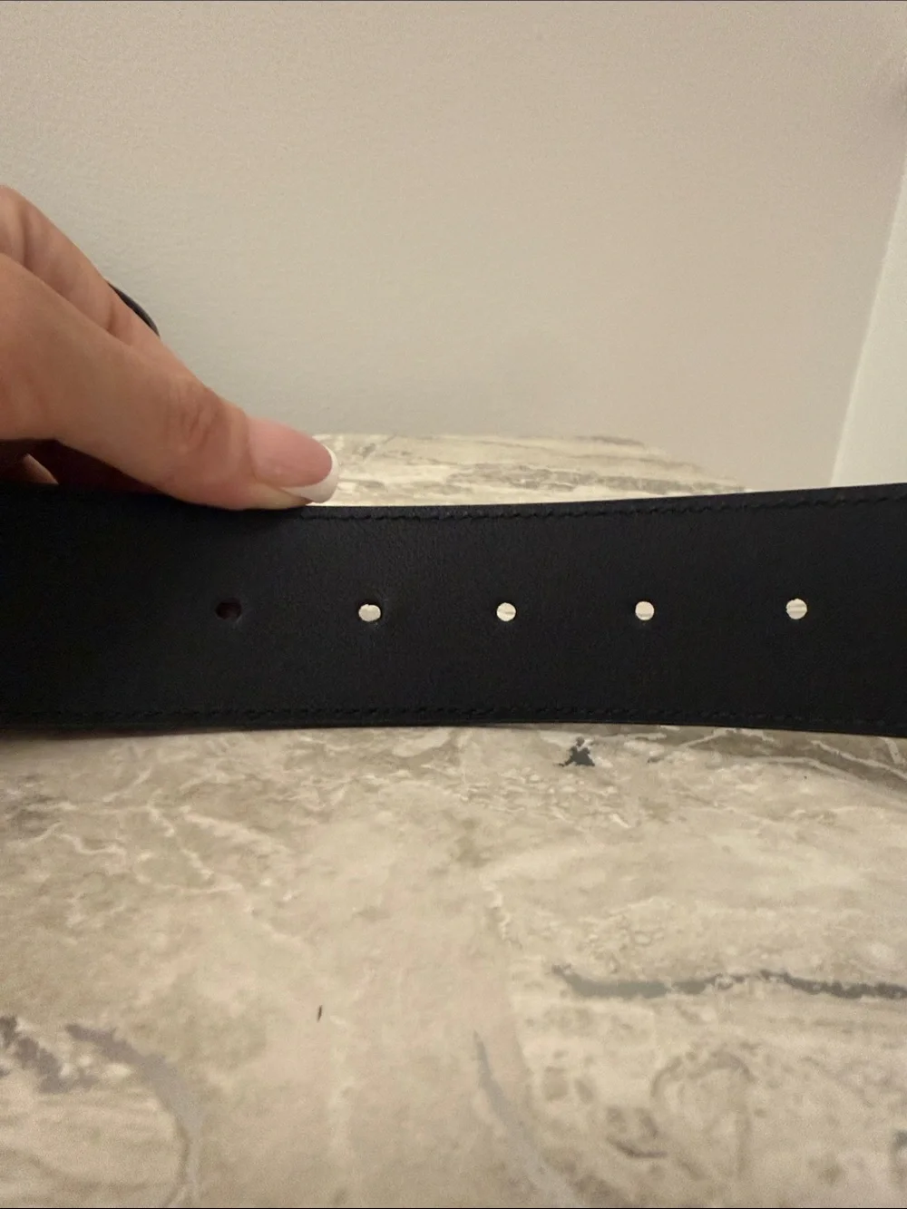 Gucci Black Leather Belt with Aged Gold Interlocking GG Buckle